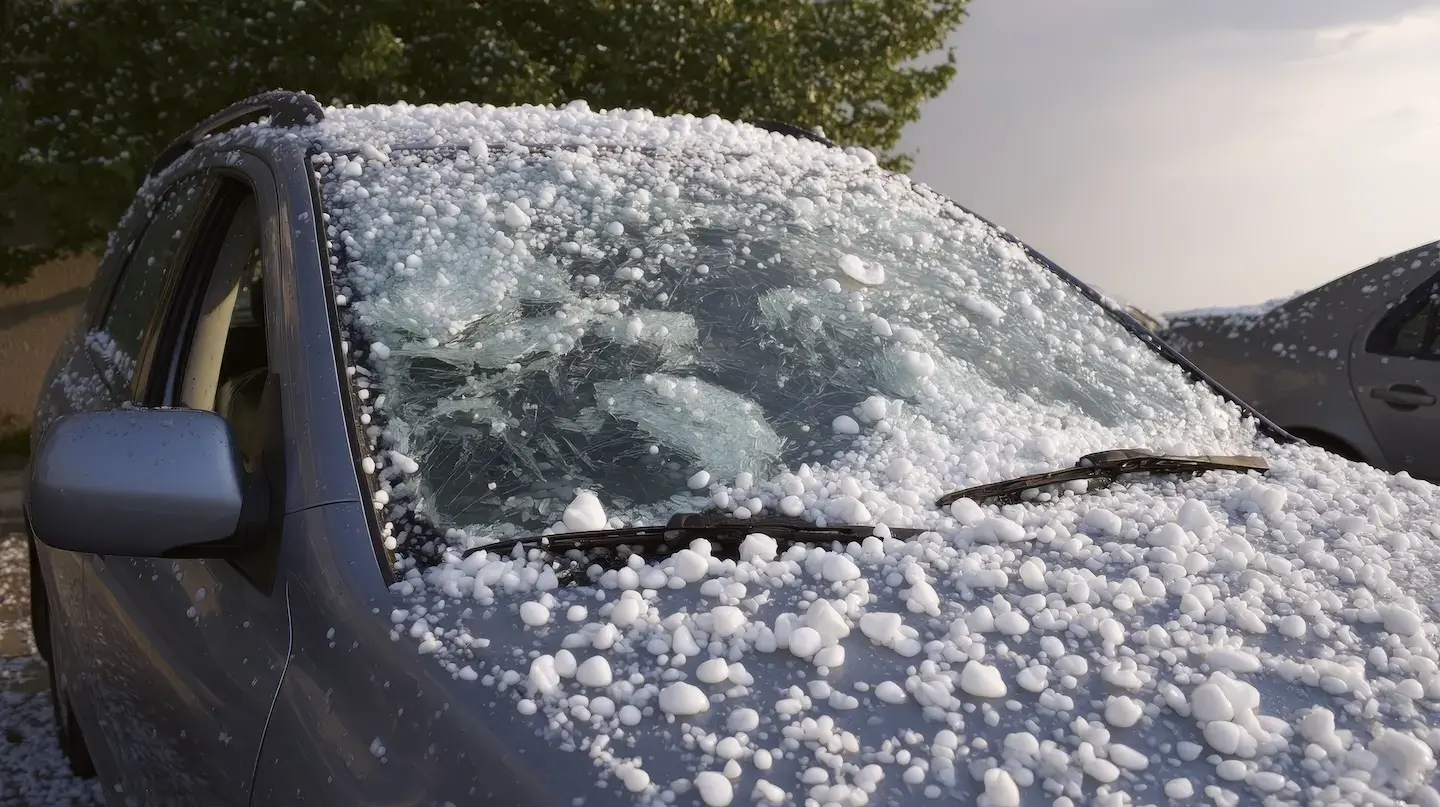 Hail damage on a car before coming into Hail-Tech PDR.
